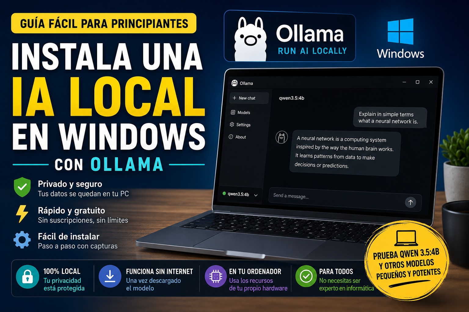 Guía para principiantes sobre cómo instalar y ejecutar una IA local en Windows con Ollama